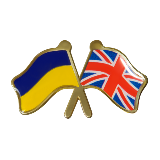Значек "Флаги Украина-Британия"