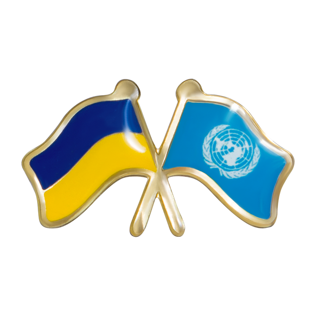 Значек "Флаги Украина-ООН"