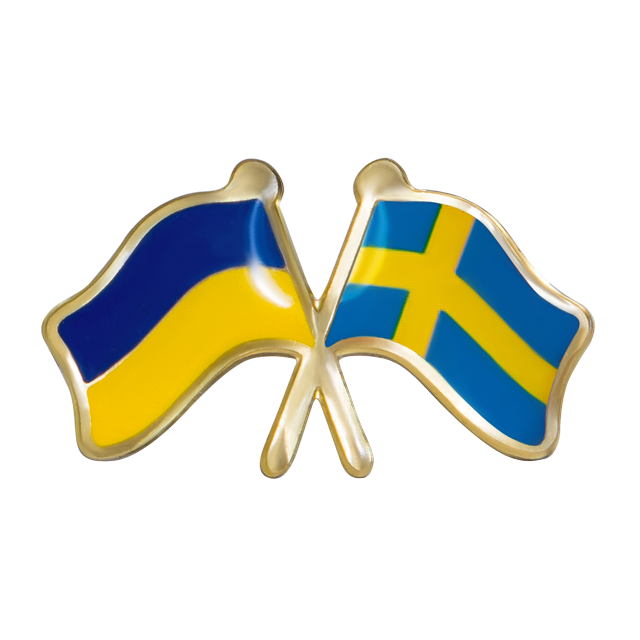Значек "Флаги Украина-Швеция"